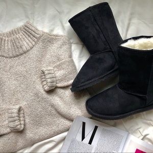 Black Microfiber Boots